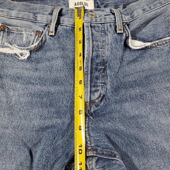 Agolde 90's Crop Mid Rise Straight In Hooked Organic Cotton Jeans Size 24 - Picture 10 of 15